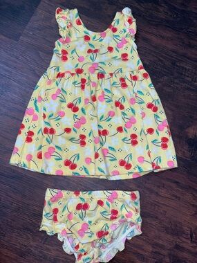 Yellow cherry summer dress toddler 18m kidget